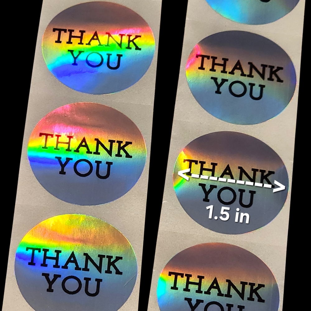 Holographic Thank You Stickers